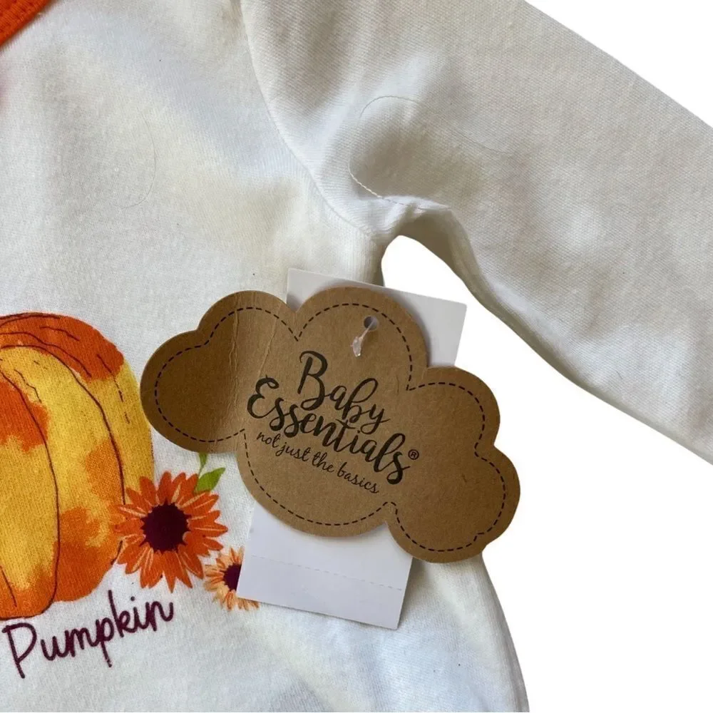 Baby Essentials Baby Girls Hello Pumpkin Bodysuit Set Size 6 Months NWT